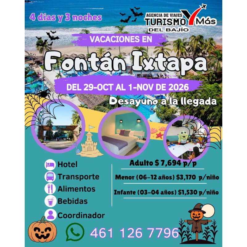 Vacaciones en Fontán Ixtapa: ¡4 Días de Playa, Diversión y Todo Incluido!