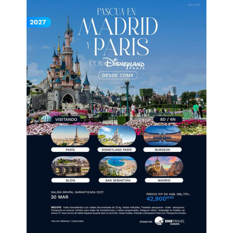 Pascua en Madrid y París con Disneyland París: ¡Un Viaje Europeo Inolvidable!