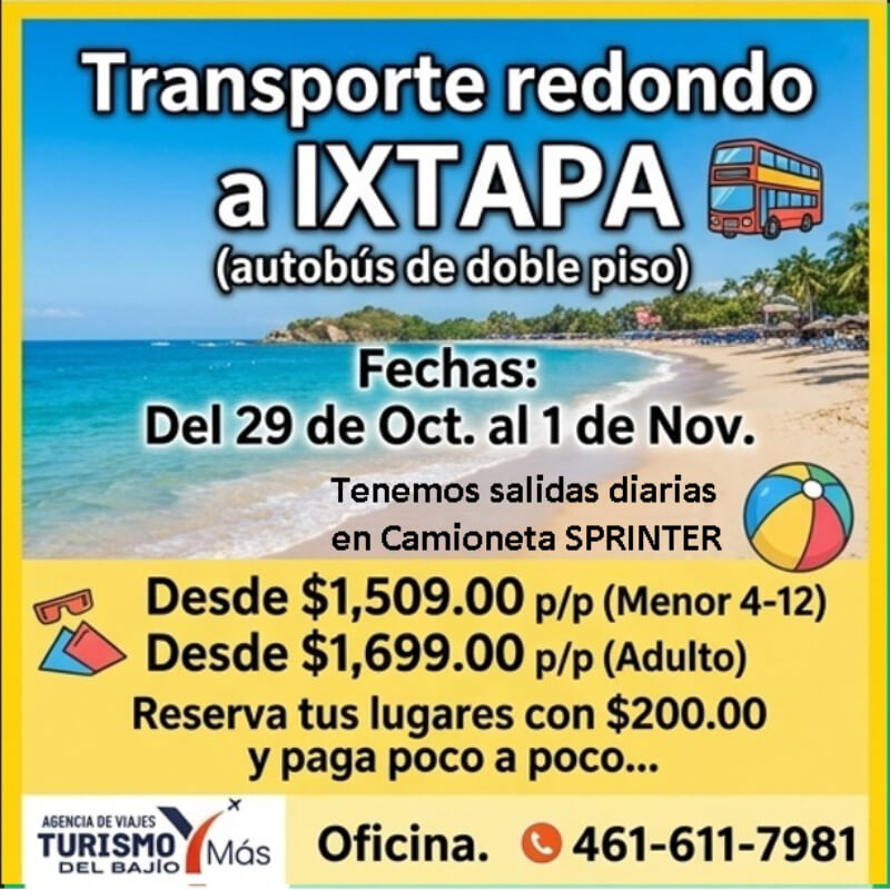 Transporte Redondo a Ixtapa: ¡Viaja con la Mayor Comodidad en Autobús de Doble Piso!