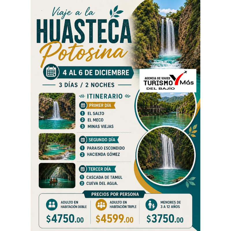 Viaje a la Huasteca Potosina: ¡Cascadas Turquesa, Tamul y Paraíso Escondido!